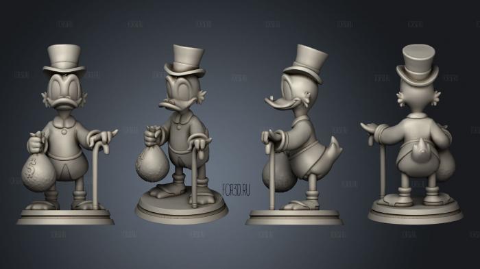 Scrooge Mc Duck stl model for CNC