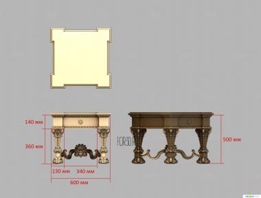 Тумба на массивных резных ножках 3d stl модель для ЧПУ