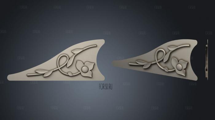 Corner flower ornament 3d stl for CNC