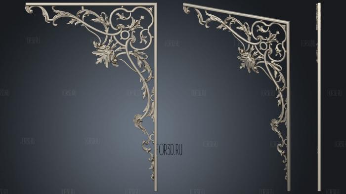 Rococo 2 style grille 3d stl for CNC