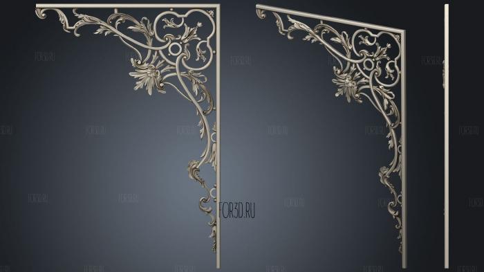 Rococo style grille 3d stl for CNC