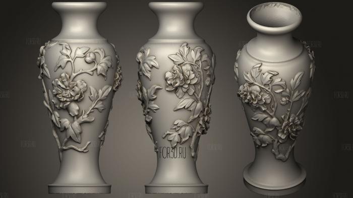 Peony Vase   Cleaned Up stl model for CNC