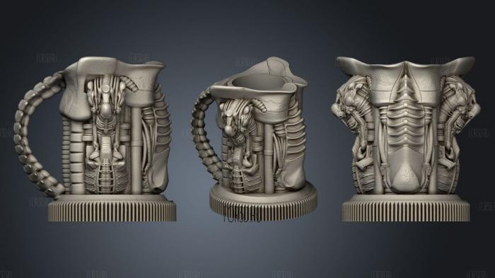 Alien Mug V1 stl model for CNC