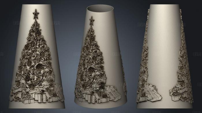 Christmas tree v3 led lamp stl model for CNC