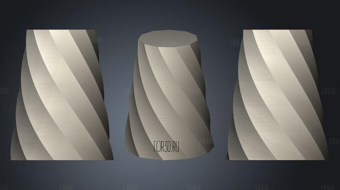 Cornered Twist Vase stl model for CNC