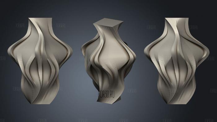 Curvy Square Vase stl model for CNC