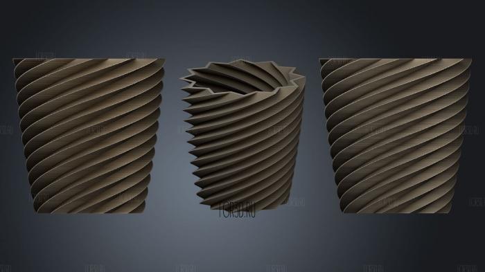 Customized Square Vase stl model for CNC