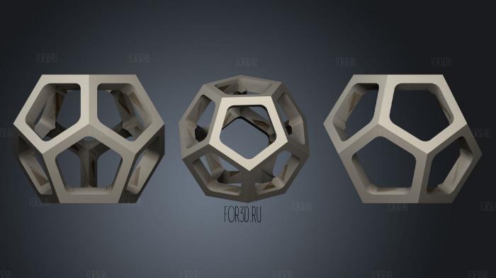 Dodecahedron Wireframe stl model for CNC