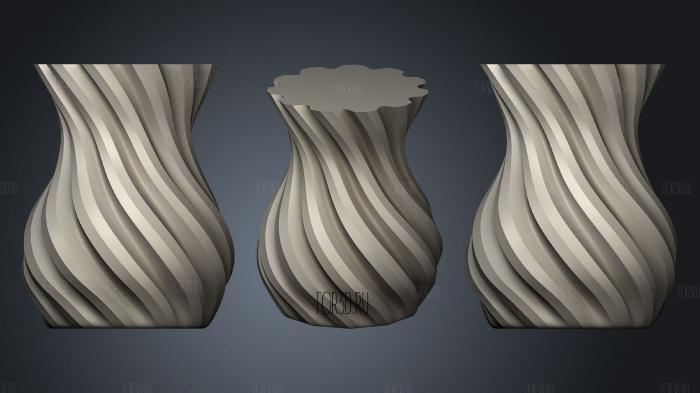 Flower Vase Large Twist 3d stl модель для ЧПУ