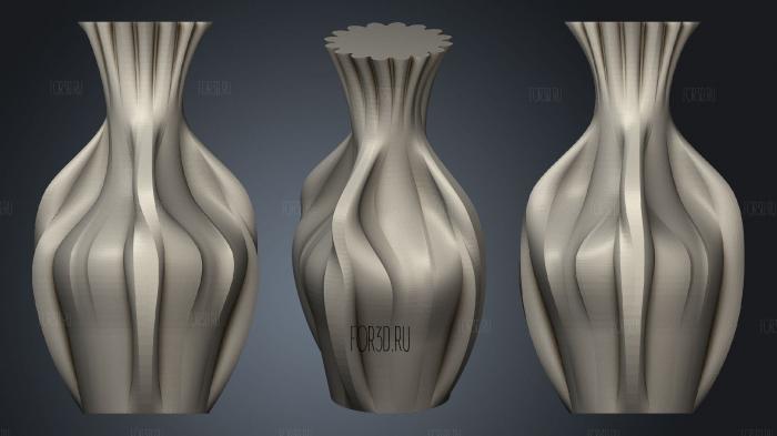 Flowery Vase stl model for CNC