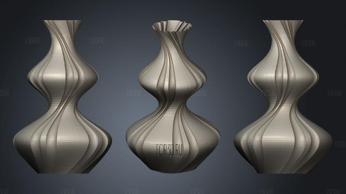 Fluted Genie Vase stl model for CNC
