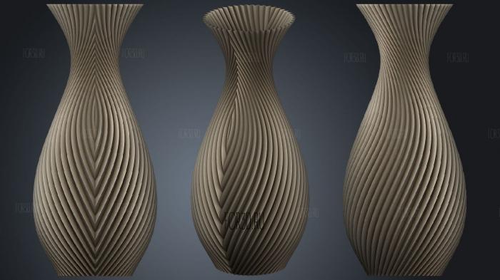 Half Mirrored Vase stl model for CNC