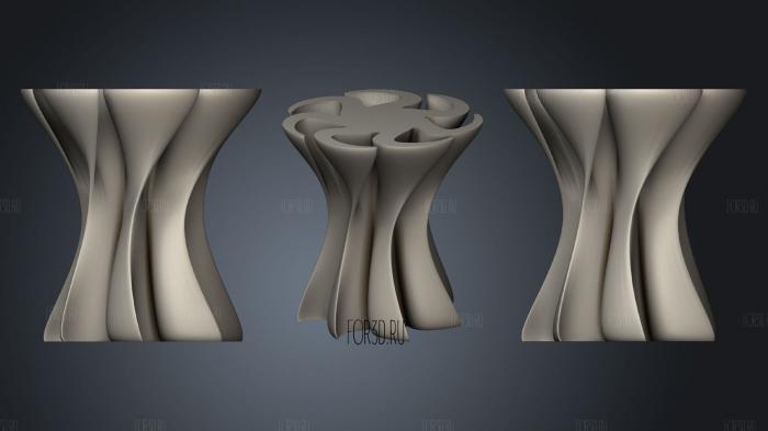 Heptaflower Vase stl model for CNC