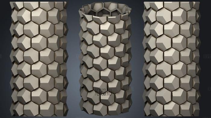 Honeycomb Vase Parametric (29) stl model for CNC