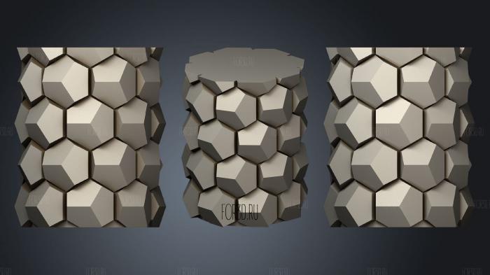 Honeycomb Vase Parametric (35) stl model for CNC