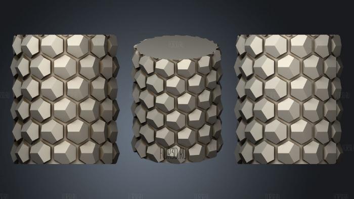 Honeycomb Vase Parametric H 130 Mm stl model for CNC