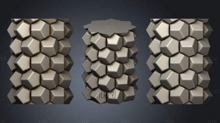 Honeycomb Vase stl model for CNC
