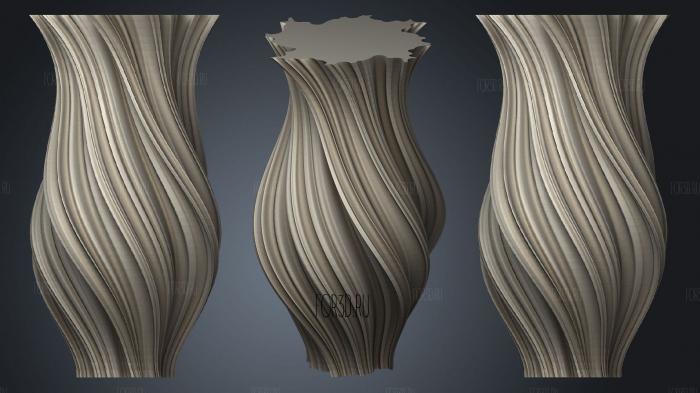 Mandelbrot Fractal Twist Vase No.2 stl model for CNC