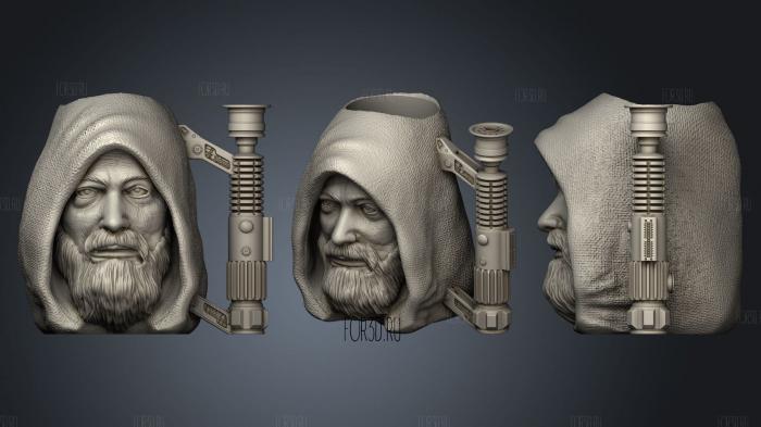 Obi Wan Mug stl model for CNC