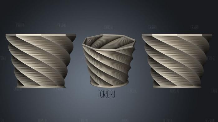 Octagon Vase stl model for CNC