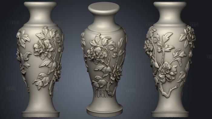 Peony vase stl model for CNC