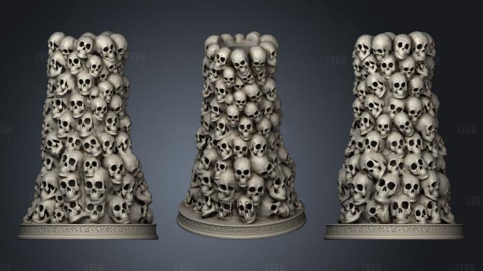 Pillar of Skulls stl model for CNC