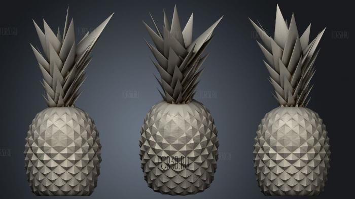 Pineapple container stl model for CNC