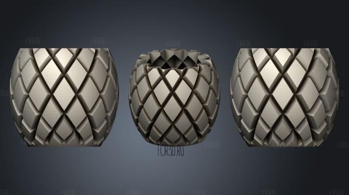 Pineapple vase 2 stl model for CNC