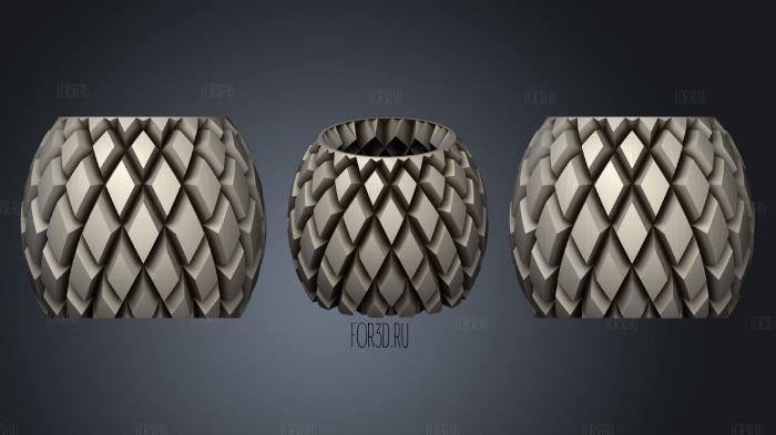 Pineapple Vase stl model for CNC
