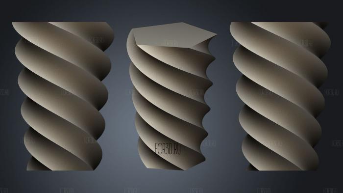 Polygon Vase Pen (3) stl model for CNC