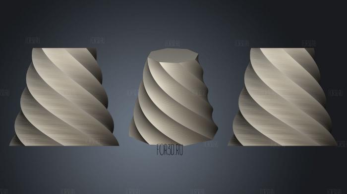 Polygon Vase Pen(14) stl model for CNC
