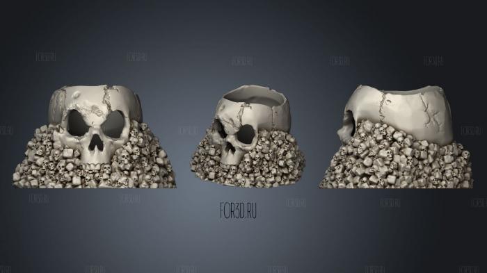 Skull Holder stl model for CNC