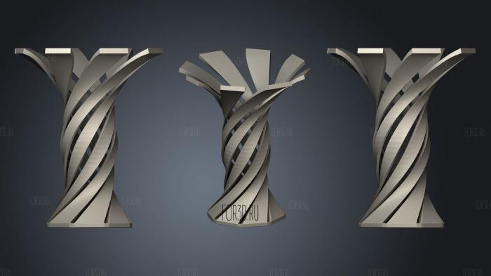 Spiral Complex Vase stl model for CNC