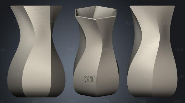 Spiral Pentagon Vase stl model for CNC