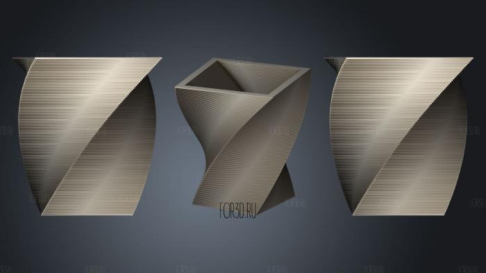 Square Vase Cup (3) stl model for CNC