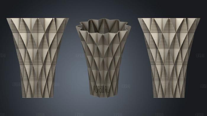 Square Vase Cup (12) stl model for CNC