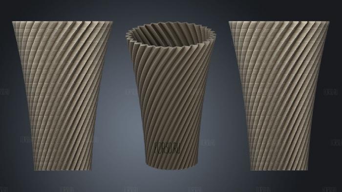 Square Vase Cup (42) stl model for CNC
