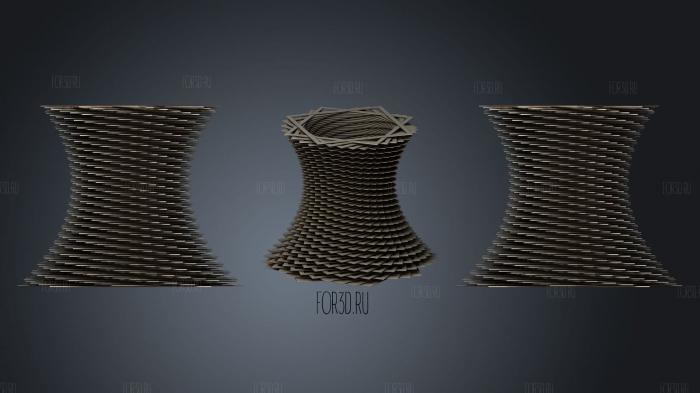 Square Vase Cup (48) stl model for CNC
