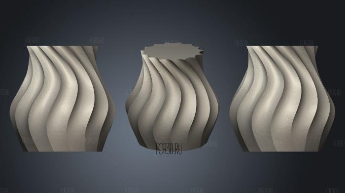 Swirly Vase (Remix) stl model for CNC