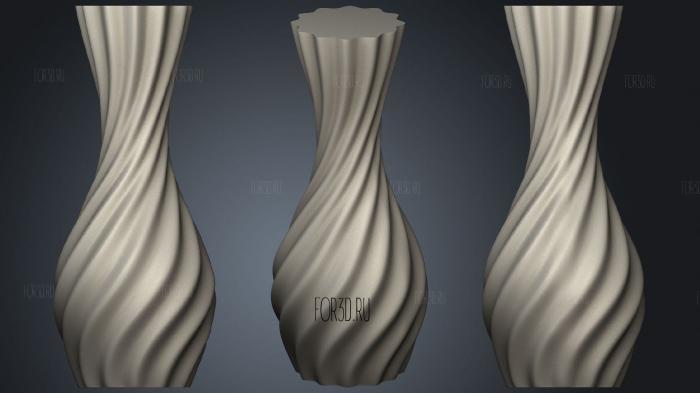 Swirly Watertight Vase stl model for CNC