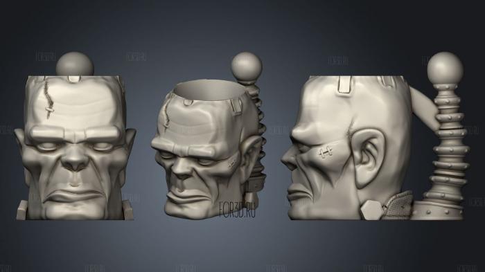 Taza Frankenstein 3d stl модель для ЧПУ