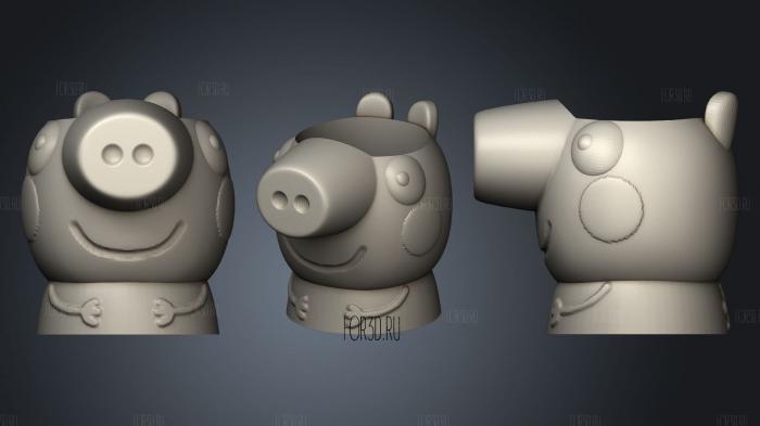 Taza Peppa Pig 3d stl модель для ЧПУ