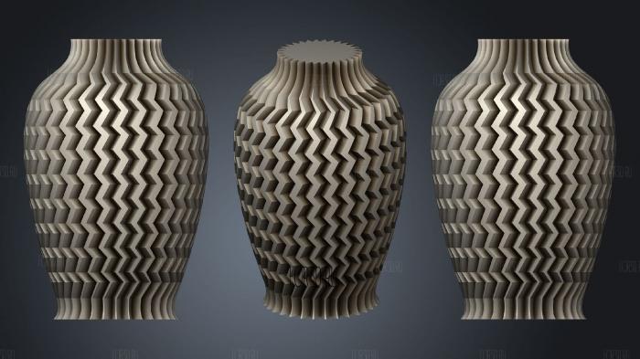 Textured Vase Zig Zag (Vase Mode) stl model for CNC