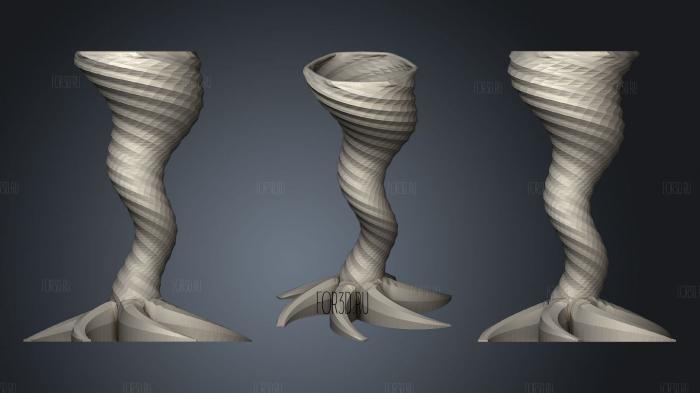 Tornado Vase stl model for CNC