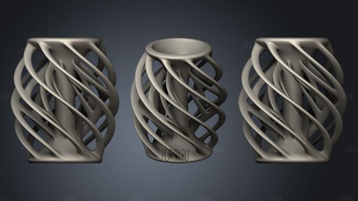 Twisted Connected Vase stl model for CNC