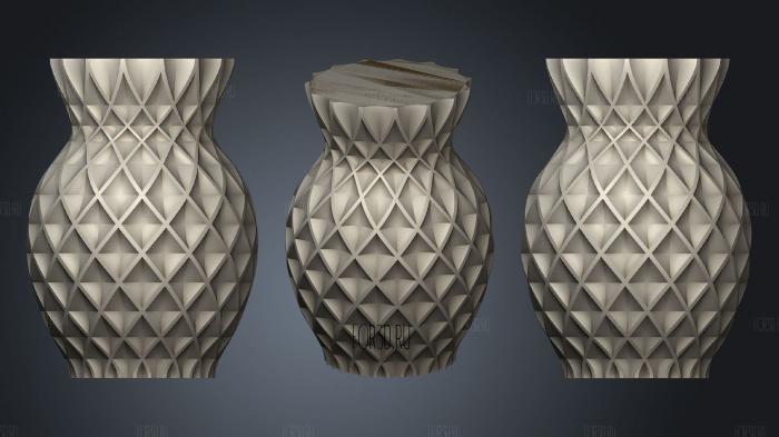 Twisted Pineapple Vase stl model for CNC
