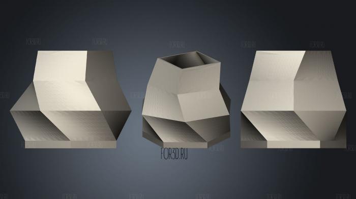 Twisted Polygon Vase stl model for CNC