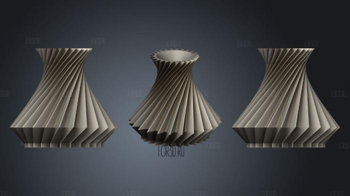 Twisted Spiral Vase stl model for CNC