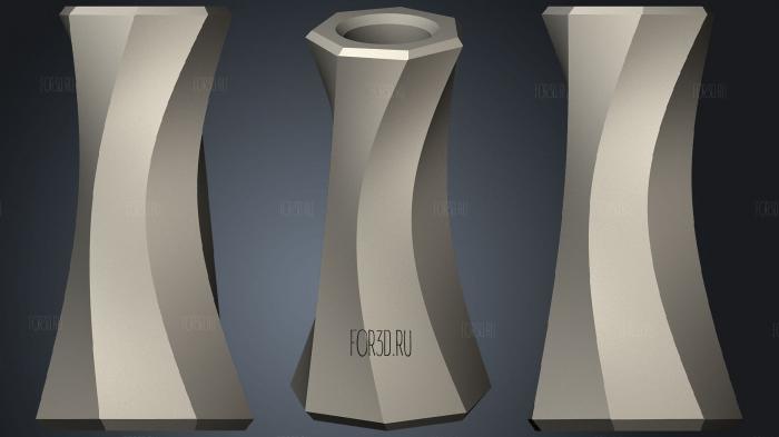 Vase 7 Sided stl model for CNC