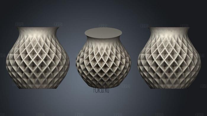 Vase Double Twist stl model for CNC